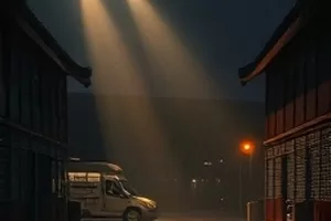 刑侦剧《长夜将明》封面，凌晨街道与警灯倒影